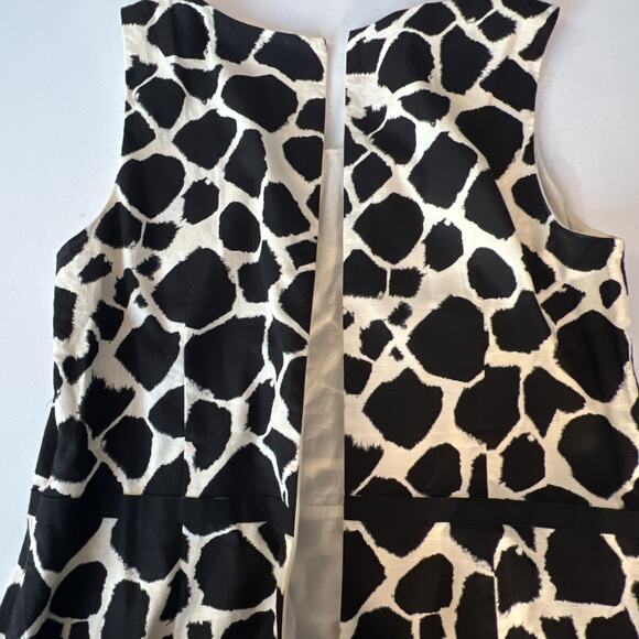 Loft 100% Cotton Sheath Shift Dress Sz 14 Animal Print Sleeveless Lined Pockets - Picture 7 of 8